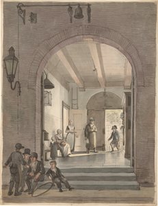 The Entrance of the Evangelical Lutheran Diaconal and Boarding House in Amsterdam